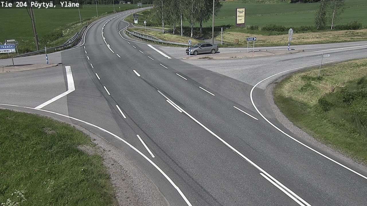 Weather Camera Image Road 204 Pöytyä, Yläne, Pöytyä, Varsinais-Suomi