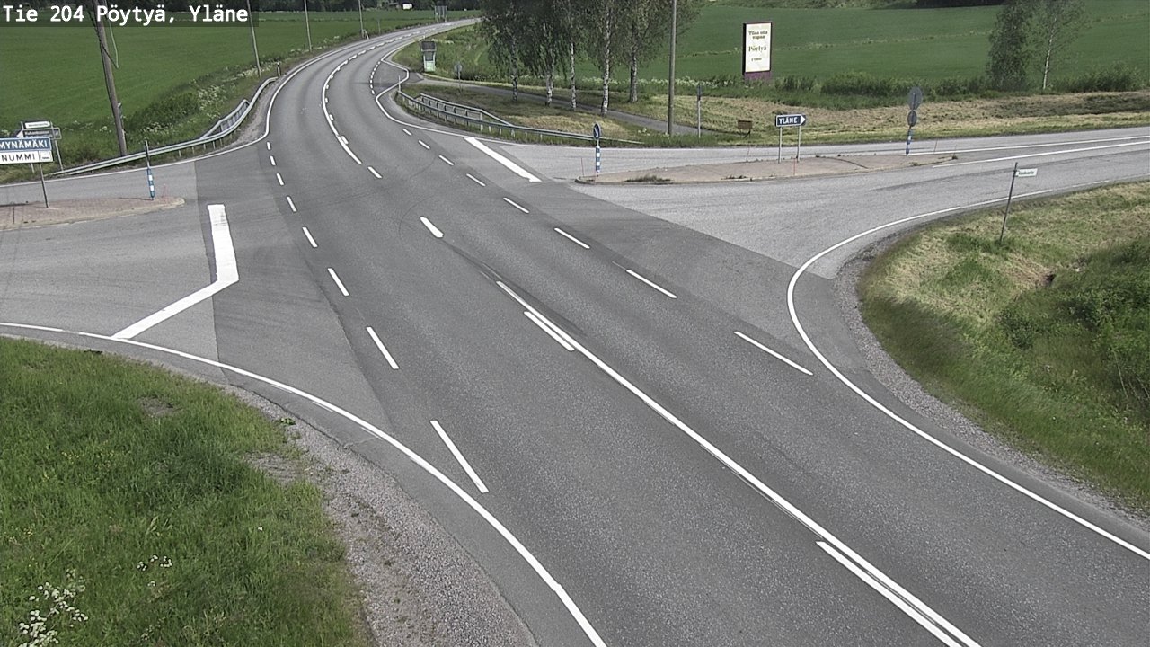 Weather Camera Image Väg 204 Pöytyä, Yläne, Pöytyä, Varsinais-Suomi