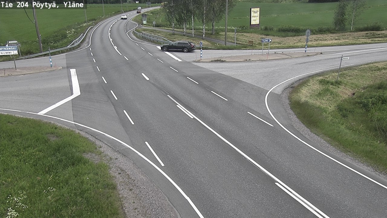 Weather Camera Image Väg 204 Pöytyä, Yläne, Pöytyä, Varsinais-Suomi