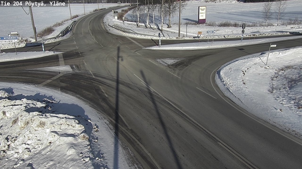 Weather Camera Image Väg 204 Pöytyä, Yläne, Pöytyä, Varsinais-Suomi