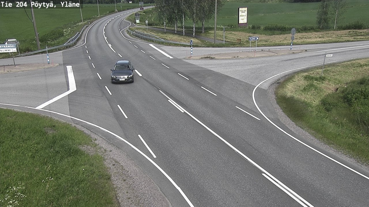 Weather Camera Image Väg 204 Pöytyä, Yläne, Pöytyä, Varsinais-Suomi