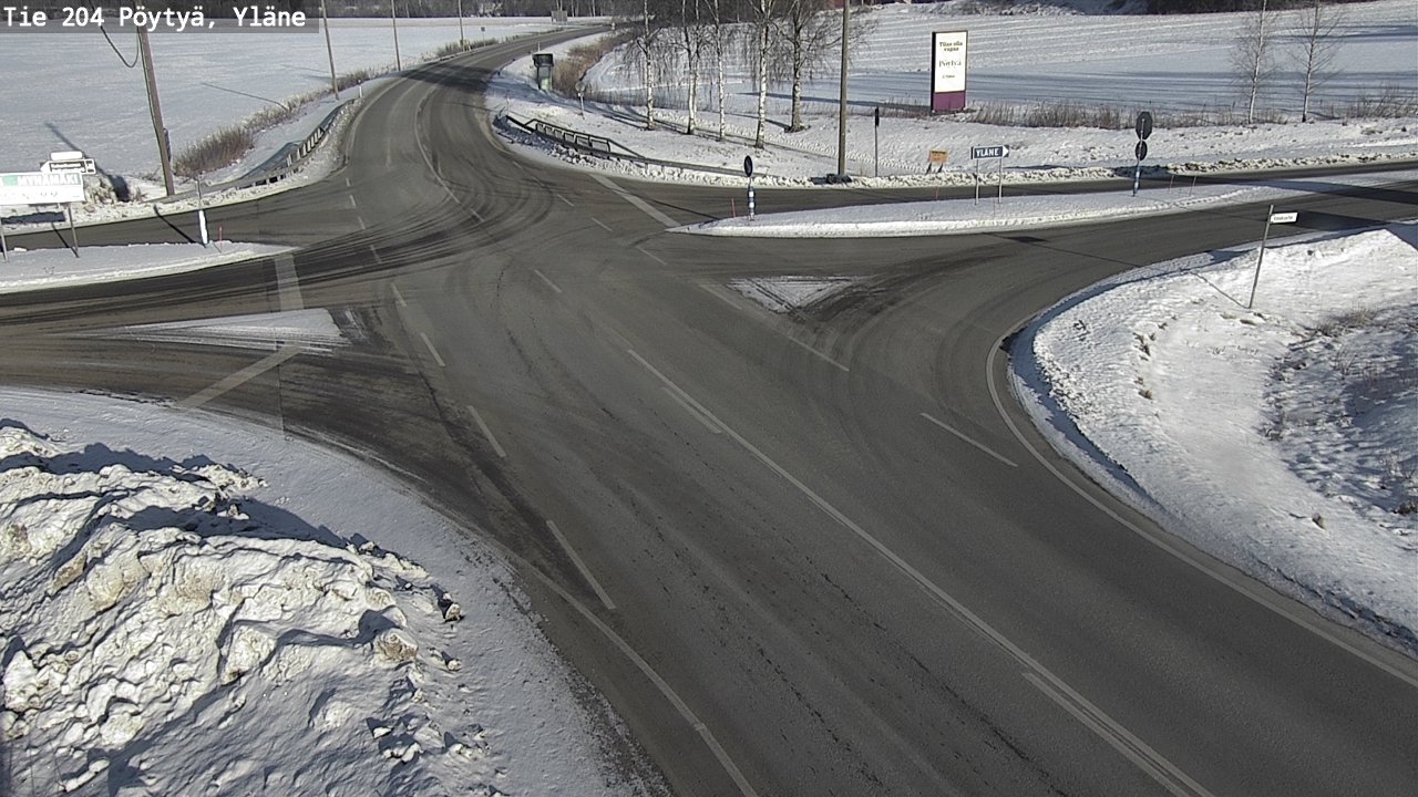 Weather Camera Image Road 204 Pöytyä, Yläne, Pöytyä, Varsinais-Suomi
