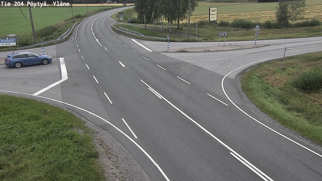 Weather Camera Image Road 204 Pöytyä, Yläne, Pöytyä, Varsinais-Suomi
