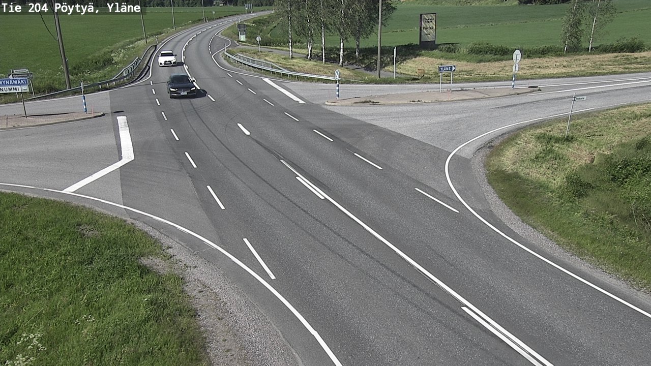 Weather Camera Image Road 204 Pöytyä, Yläne, Pöytyä, Varsinais-Suomi