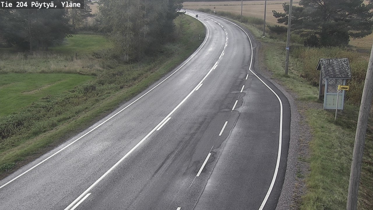 Weather Camera Image Road 204 Pöytyä, Yläne, Pöytyä, Varsinais-Suomi