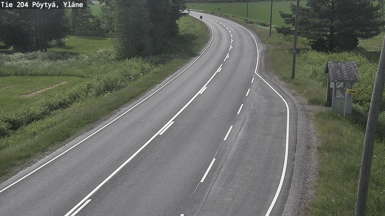 Weather Camera Image Road 204 Pöytyä, Yläne, Pöytyä, Varsinais-Suomi
