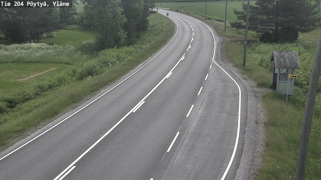Weather Camera Image Road 204 Pöytyä, Yläne, Pöytyä, Varsinais-Suomi