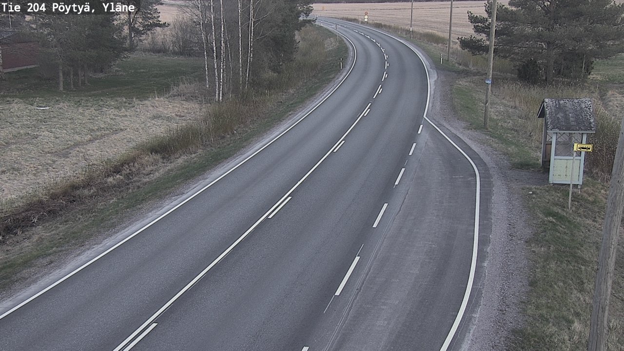 Weather Camera Image Road 204 Pöytyä, Yläne, Pöytyä, Varsinais-Suomi