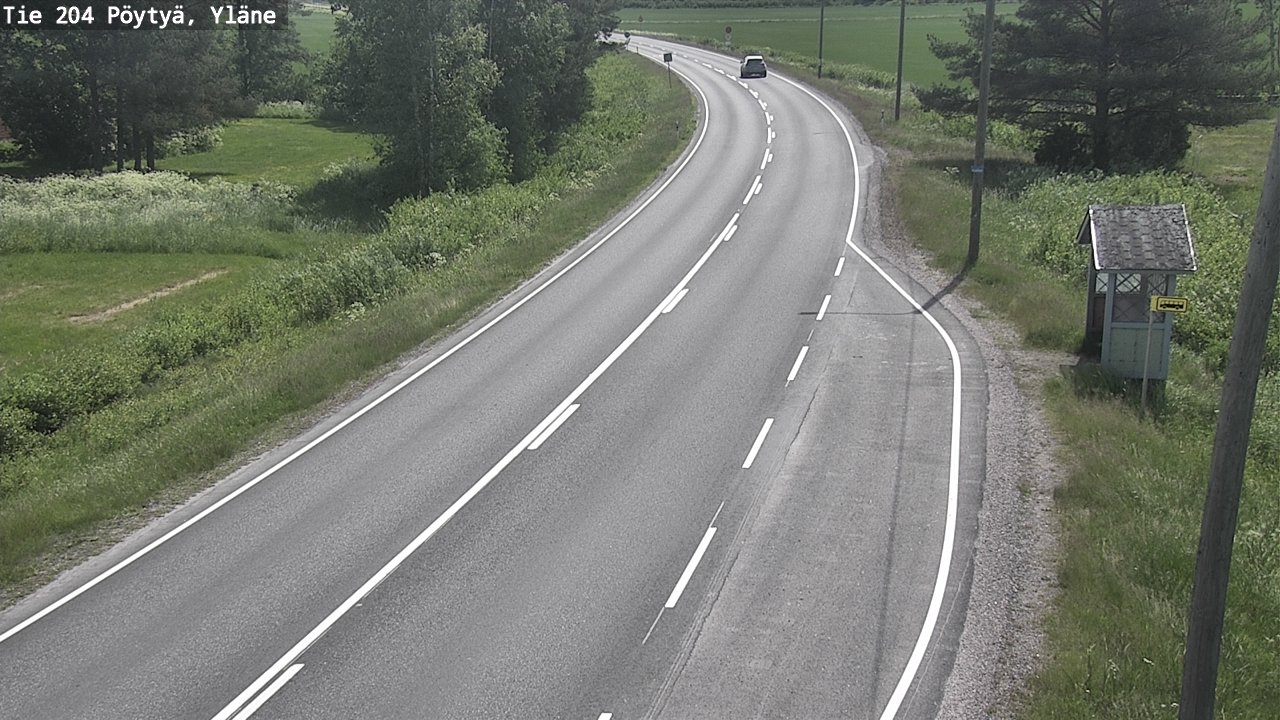 Weather Camera Image Road 204 Pöytyä, Yläne, Pöytyä, Varsinais-Suomi