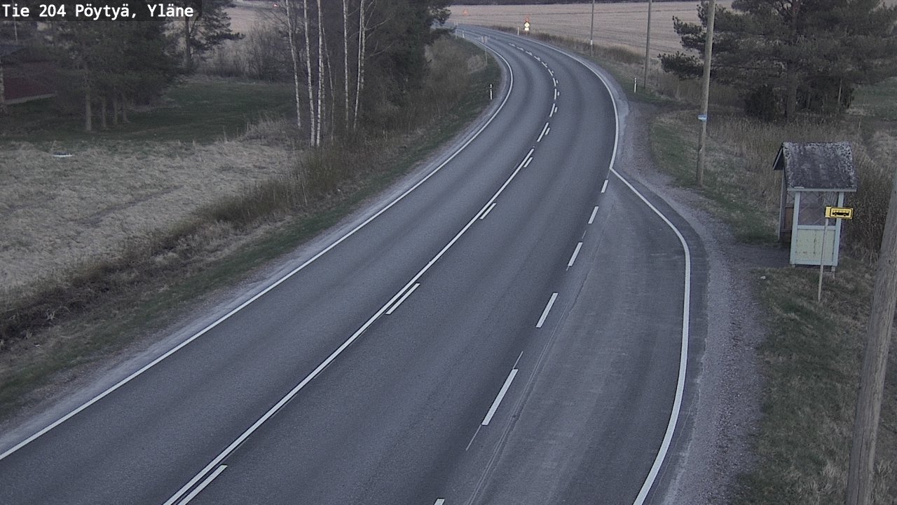 Weather Camera Image Road 204 Pöytyä, Yläne, Pöytyä, Varsinais-Suomi