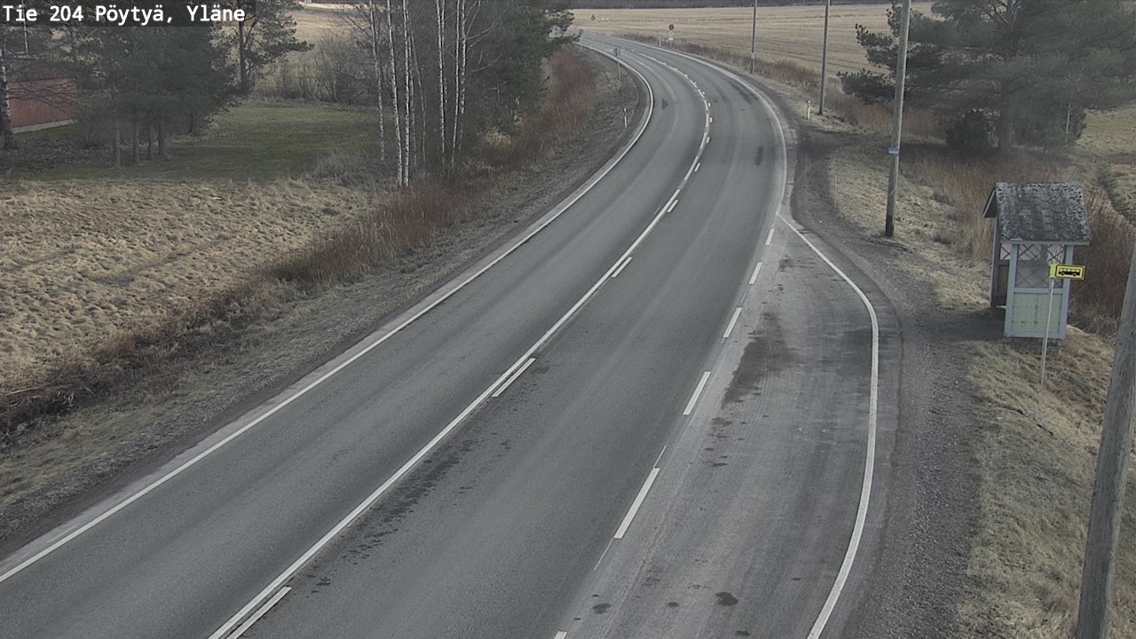 Weather Camera Image Väg 204 Pöytyä, Yläne, Pöytyä, Varsinais-Suomi