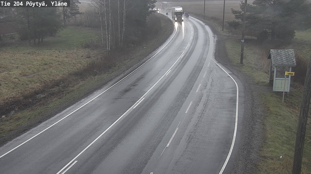 Weather Camera Image Road 204 Pöytyä, Yläne, Pöytyä, Varsinais-Suomi