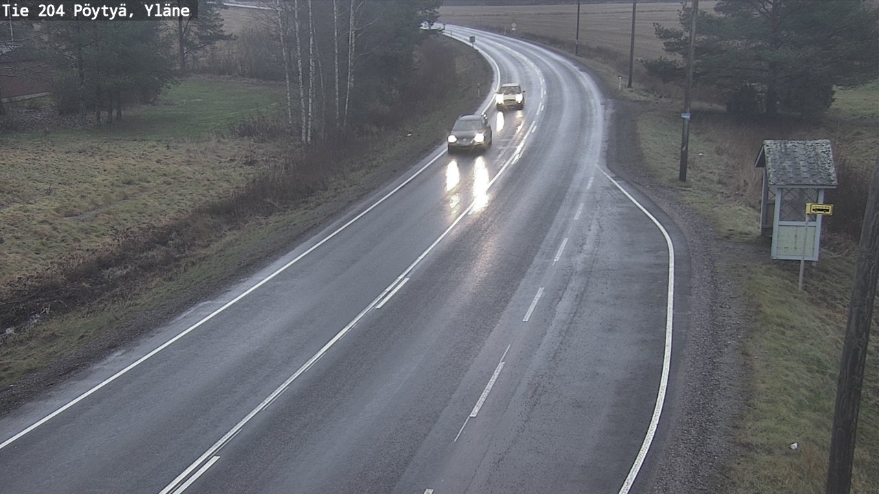 Weather Camera Image Road 204 Pöytyä, Yläne, Pöytyä, Varsinais-Suomi
