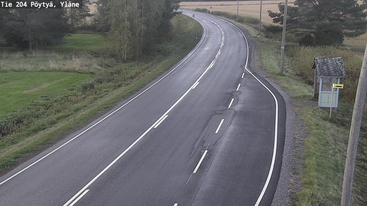 Weather Camera Image Road 204 Pöytyä, Yläne, Pöytyä, Varsinais-Suomi