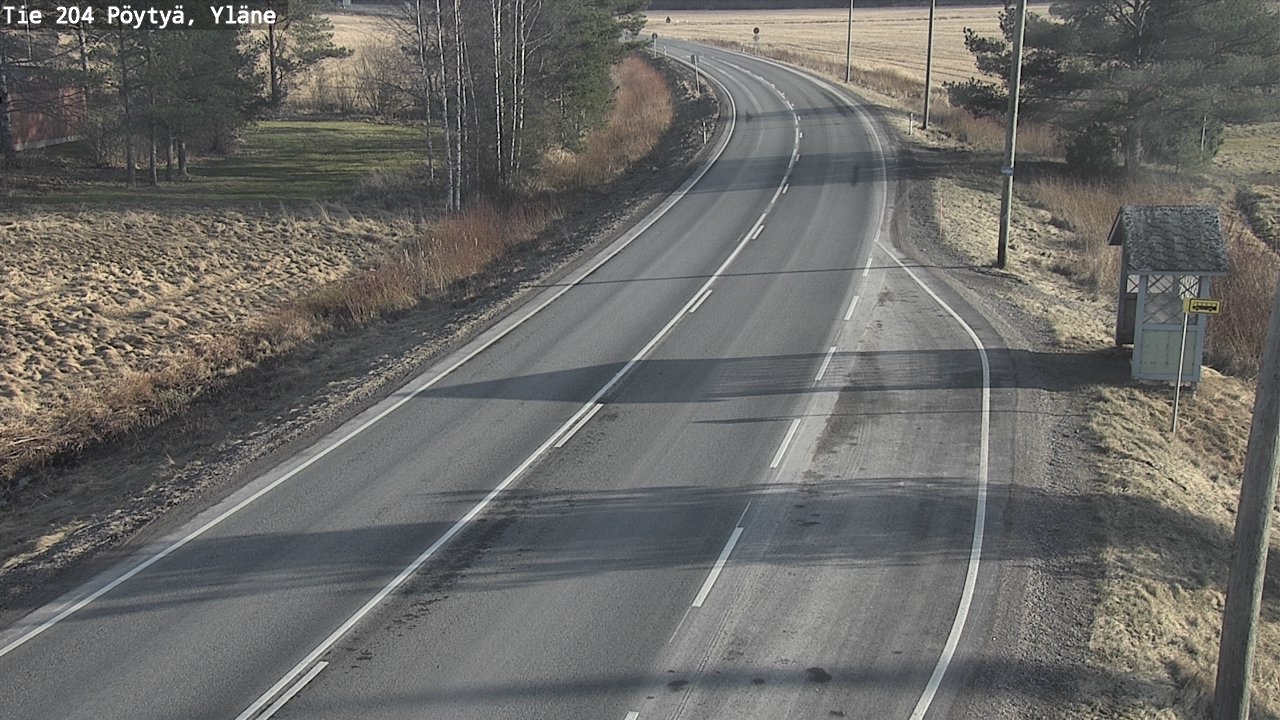 Weather Camera Image Väg 204 Pöytyä, Yläne, Pöytyä, Varsinais-Suomi
