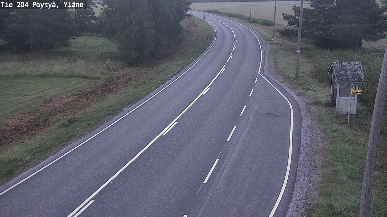 Weather Camera Image Väg 204 Pöytyä, Yläne, Pöytyä, Varsinais-Suomi
