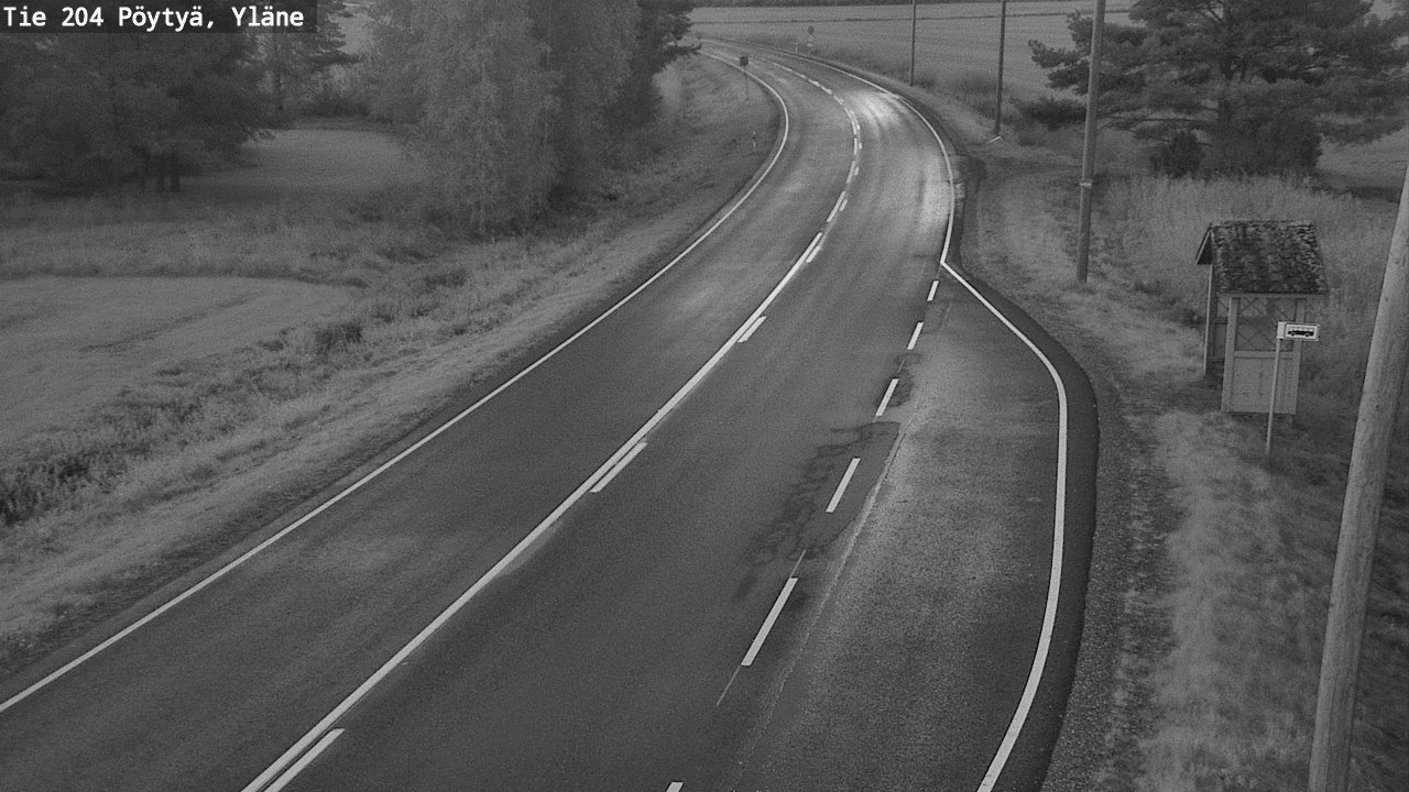 Weather Camera Image Road 204 Pöytyä, Yläne, Pöytyä, Varsinais-Suomi
