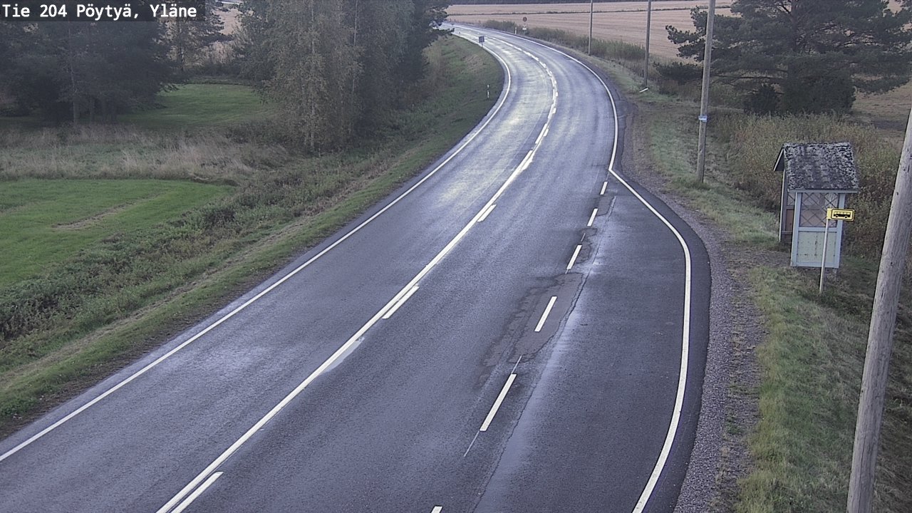 Weather Camera Image Road 204 Pöytyä, Yläne, Pöytyä, Varsinais-Suomi