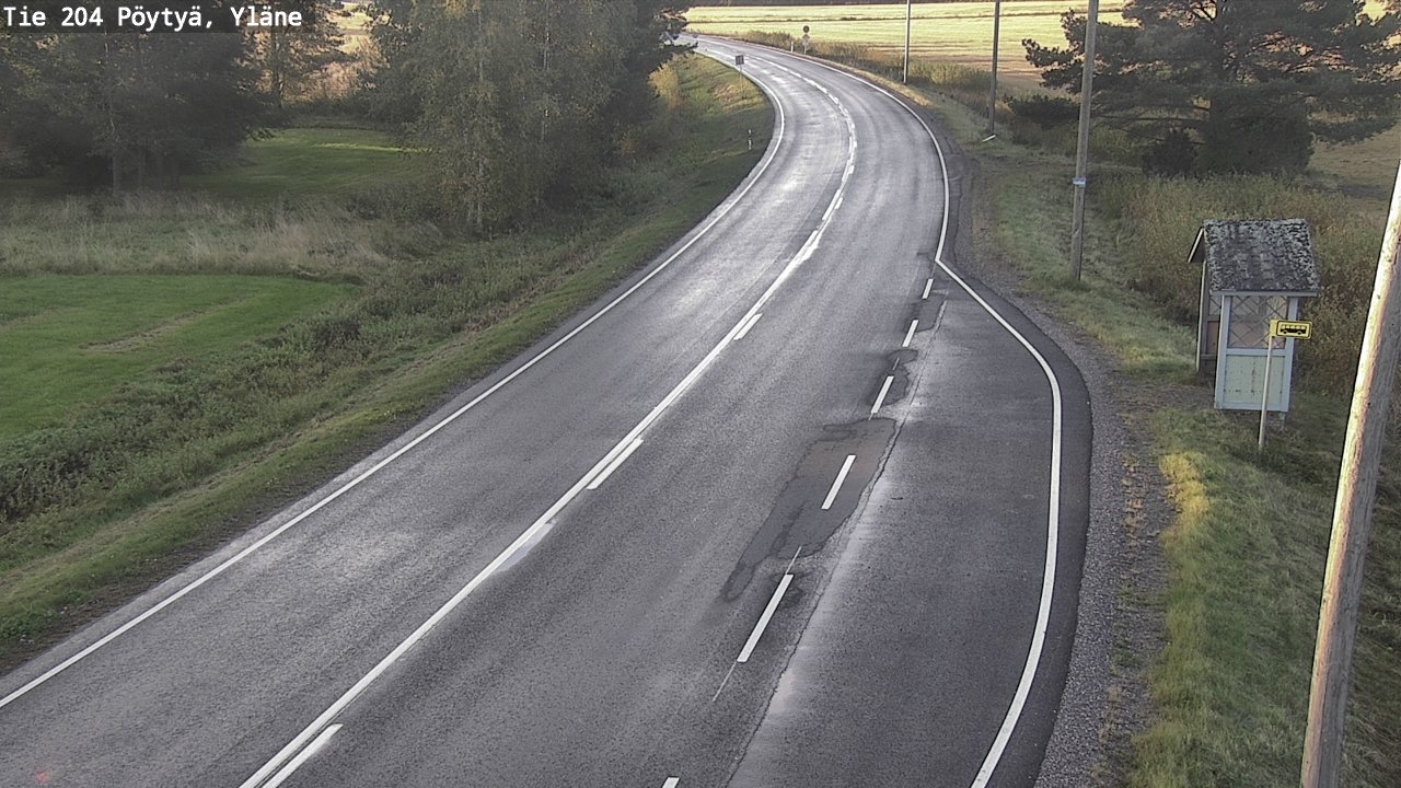 Weather Camera Image Road 204 Pöytyä, Yläne, Pöytyä, Varsinais-Suomi