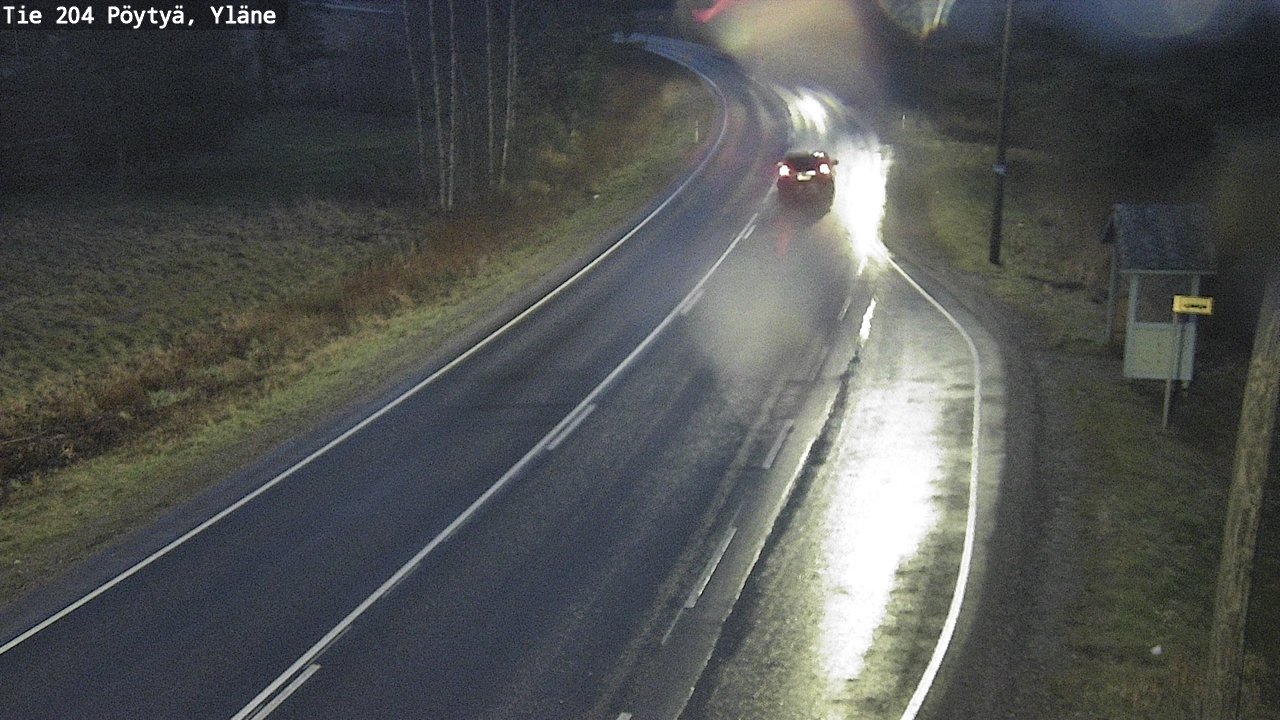Weather Camera Image Väg 204 Pöytyä, Yläne, Pöytyä, Varsinais-Suomi