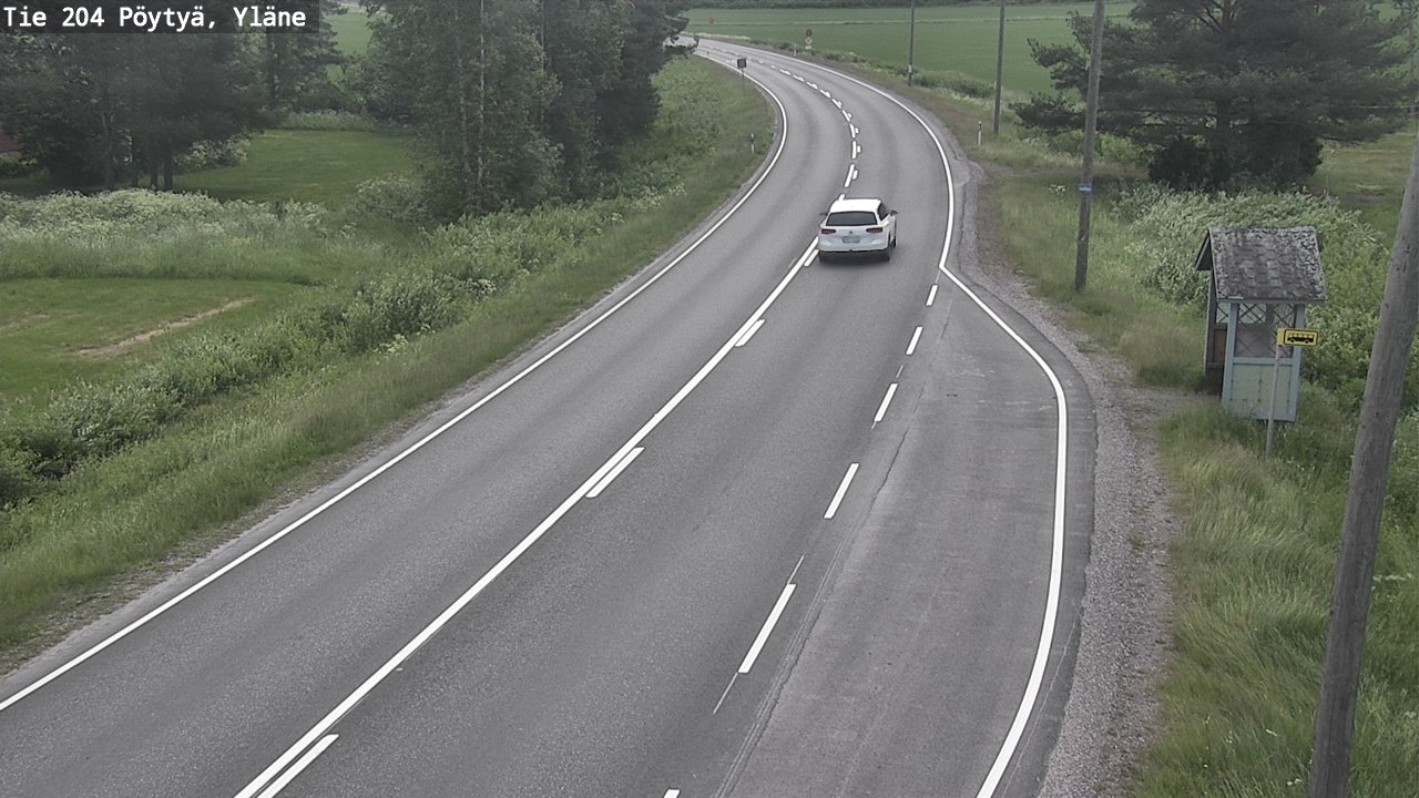 Weather Camera Image Road 204 Pöytyä, Yläne, Pöytyä, Varsinais-Suomi