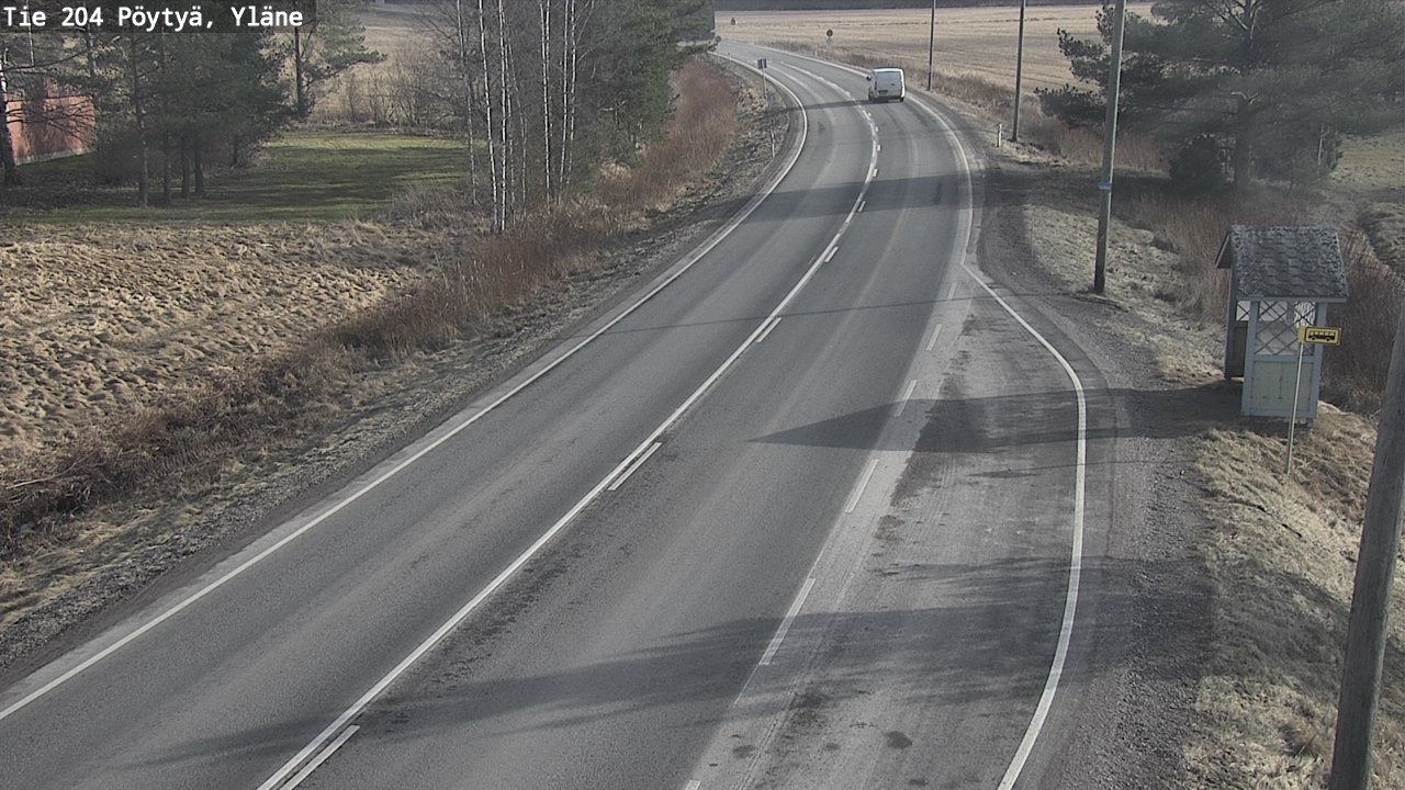 Weather Camera Image Väg 204 Pöytyä, Yläne, Pöytyä, Varsinais-Suomi