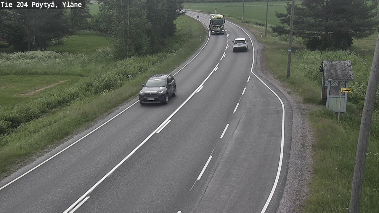 Weather Camera Image Road 204 Pöytyä, Yläne, Pöytyä, Varsinais-Suomi