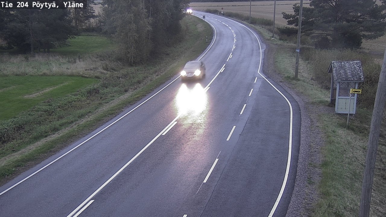 Weather Camera Image Road 204 Pöytyä, Yläne, Pöytyä, Varsinais-Suomi