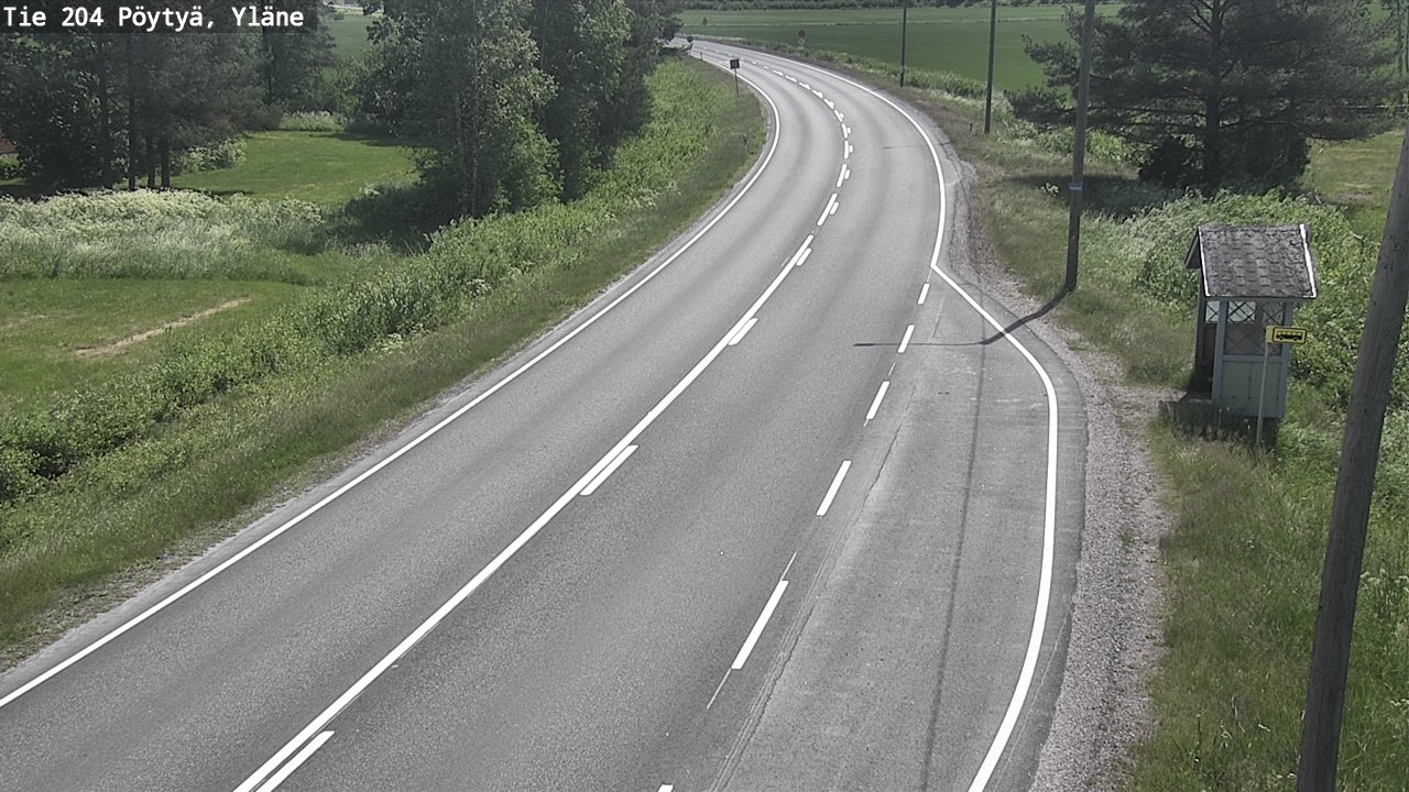 Weather Camera Image Road 204 Pöytyä, Yläne, Pöytyä, Varsinais-Suomi