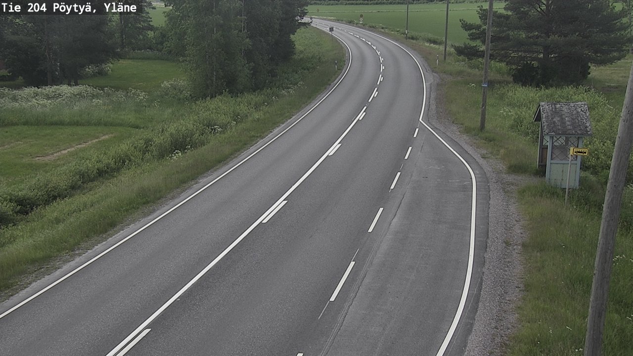 Weather Camera Image Road 204 Pöytyä, Yläne, Pöytyä, Varsinais-Suomi
