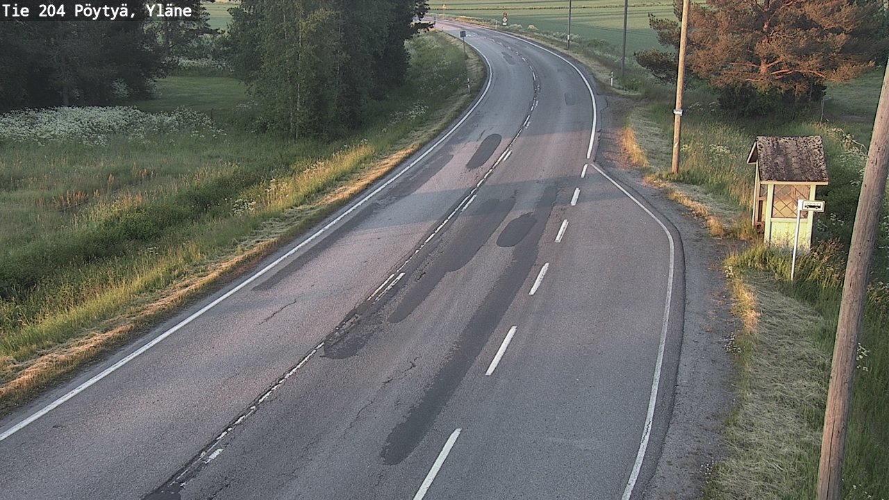 Weather Camera Image Road 204 Pöytyä, Yläne, Pöytyä, Varsinais-Suomi