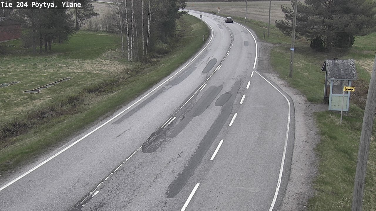 Weather Camera Image Road 204 Pöytyä, Yläne, Pöytyä, Varsinais-Suomi