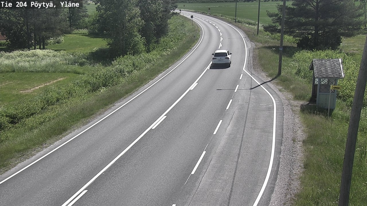 Weather Camera Image Road 204 Pöytyä, Yläne, Pöytyä, Varsinais-Suomi