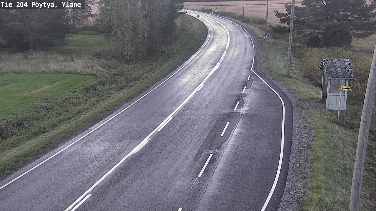 Weather Camera Image Road 204 Pöytyä, Yläne, Pöytyä, Varsinais-Suomi