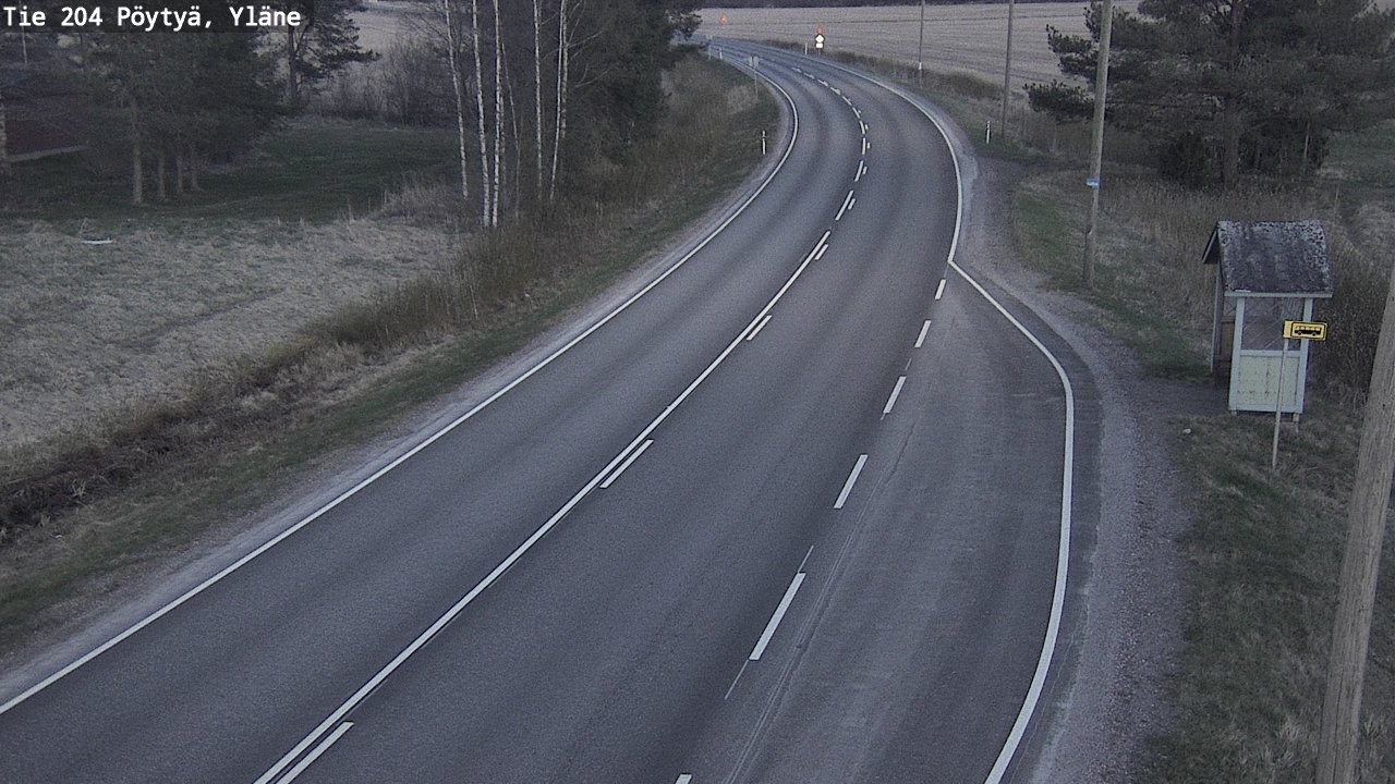 Weather Camera Image Road 204 Pöytyä, Yläne, Pöytyä, Varsinais-Suomi