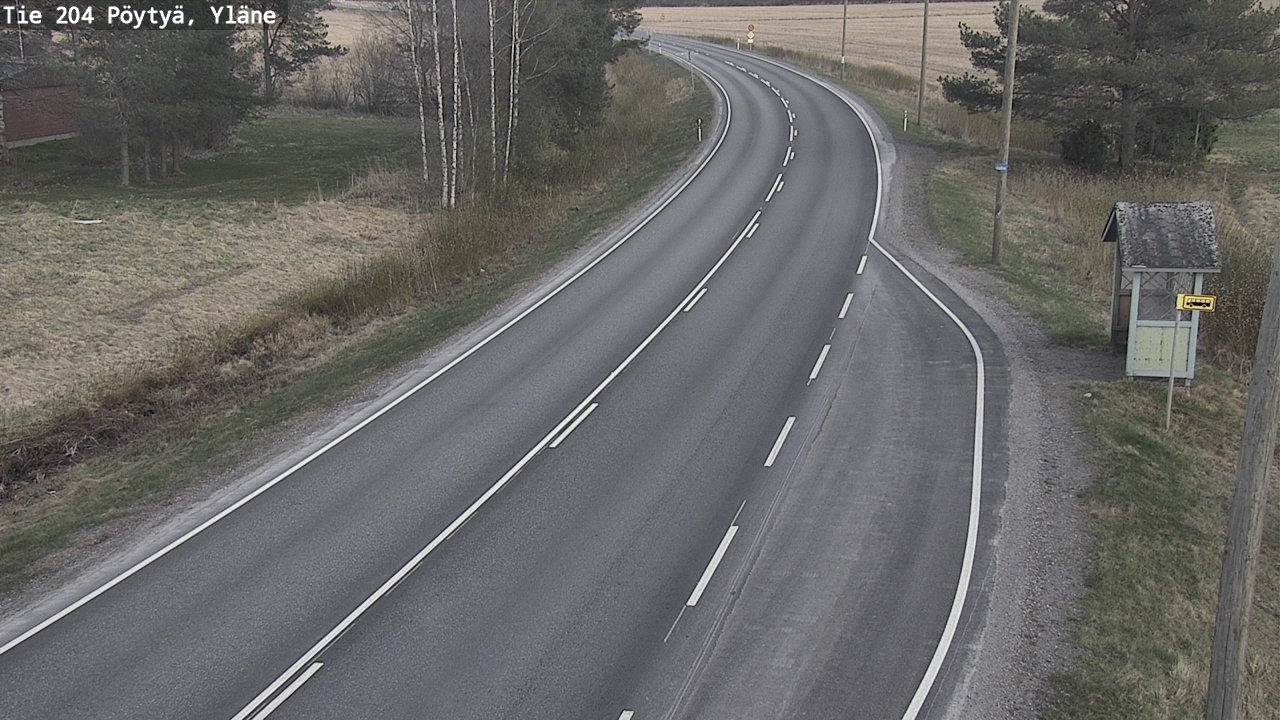 Weather Camera Image Road 204 Pöytyä, Yläne, Pöytyä, Varsinais-Suomi
