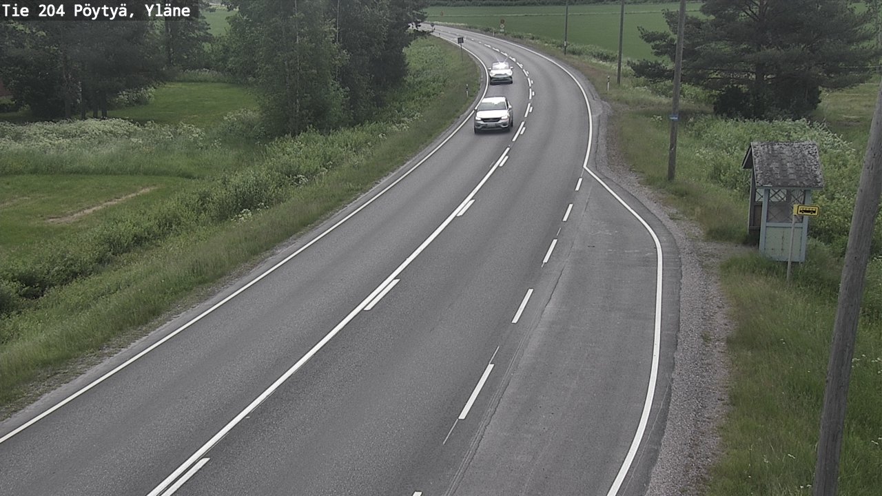 Weather Camera Image Road 204 Pöytyä, Yläne, Pöytyä, Varsinais-Suomi