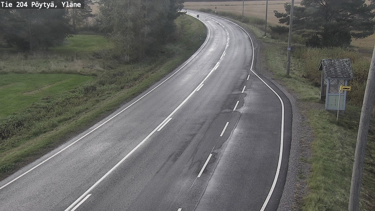 Weather Camera Image Road 204 Pöytyä, Yläne, Pöytyä, Varsinais-Suomi