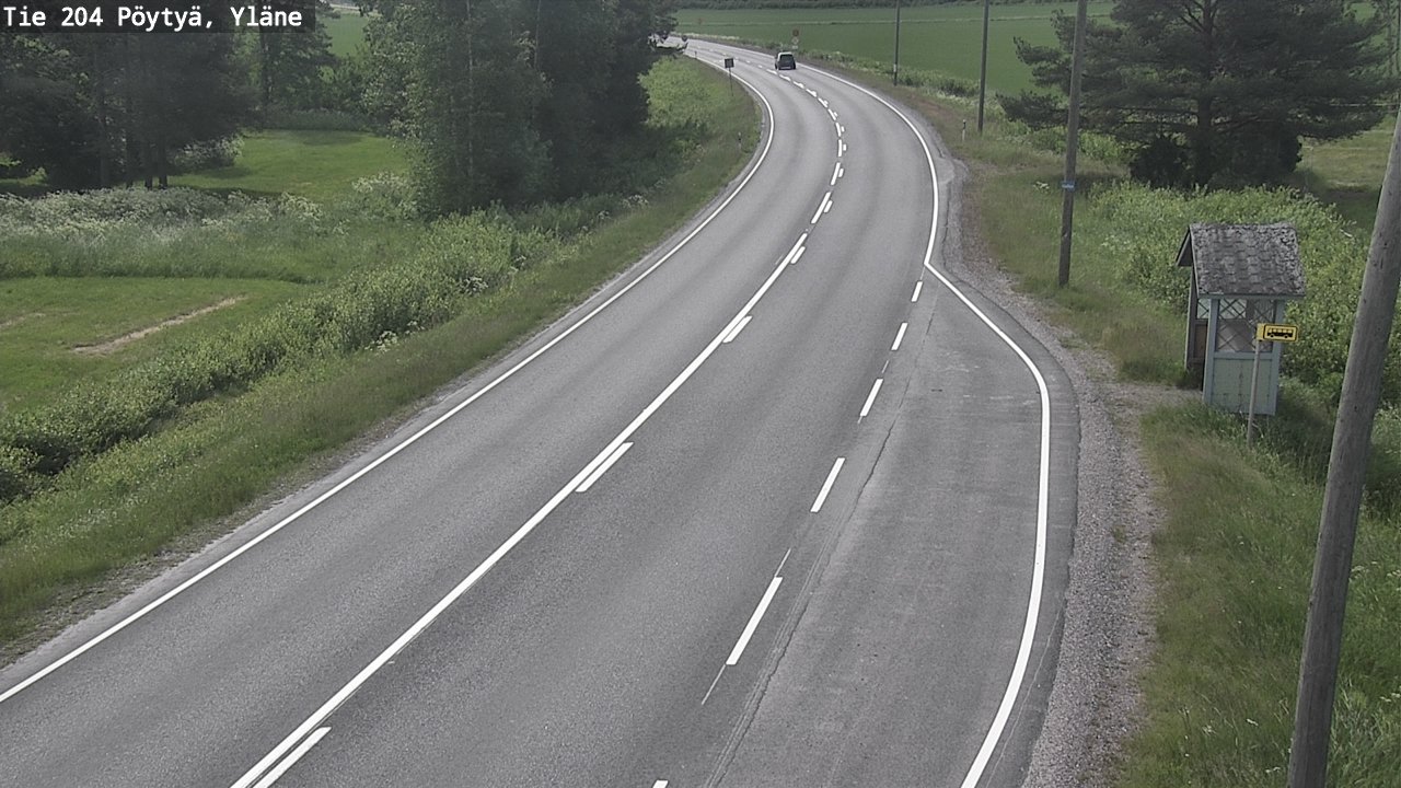 Weather Camera Image Road 204 Pöytyä, Yläne, Pöytyä, Varsinais-Suomi
