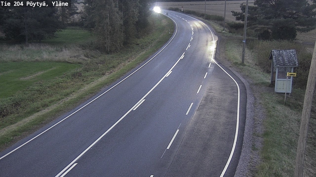 Weather Camera Image Road 204 Pöytyä, Yläne, Pöytyä, Varsinais-Suomi
