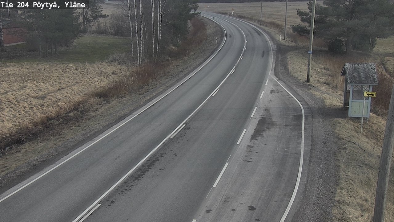 Weather Camera Image Väg 204 Pöytyä, Yläne, Pöytyä, Varsinais-Suomi