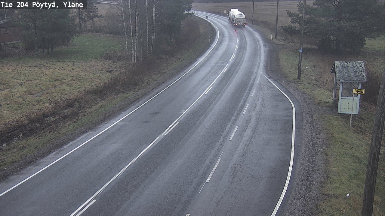 Weather Camera Image Road 204 Pöytyä, Yläne, Pöytyä, Varsinais-Suomi