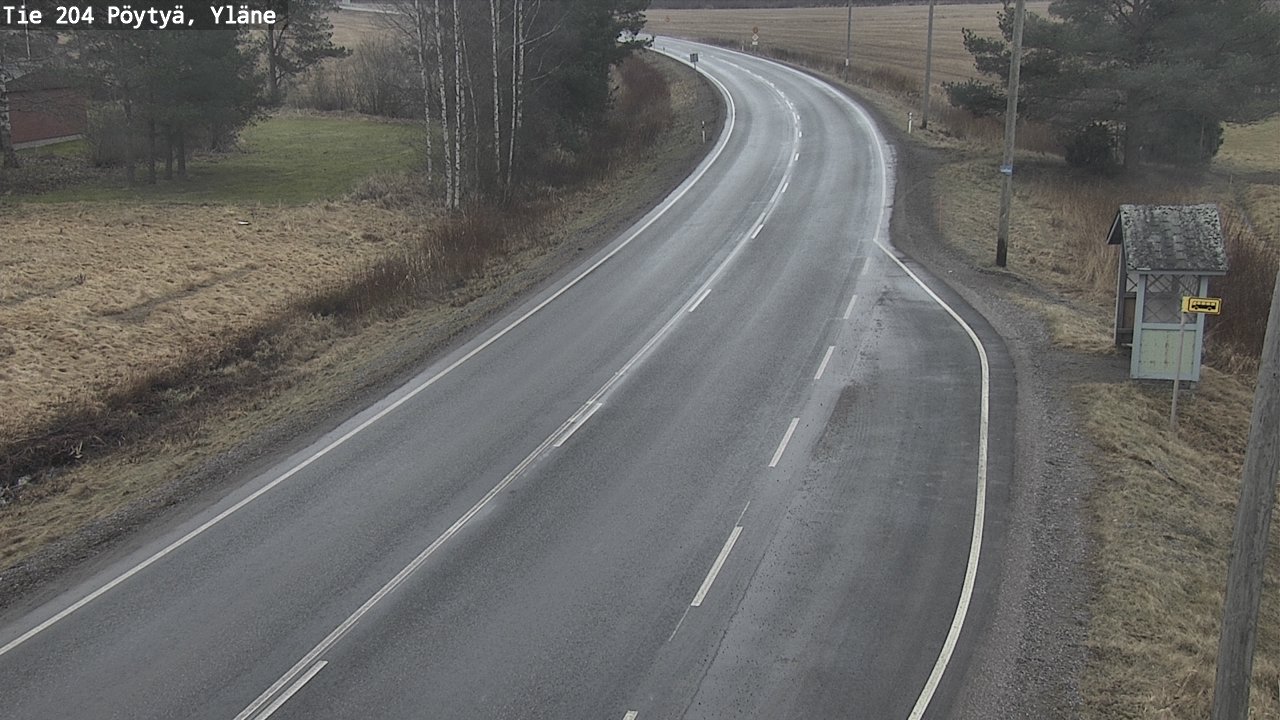 Weather Camera Image Road 204 Pöytyä, Yläne, Pöytyä, Varsinais-Suomi