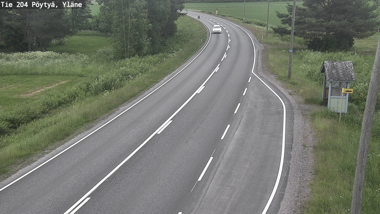 Weather Camera Image Road 204 Pöytyä, Yläne, Pöytyä, Varsinais-Suomi