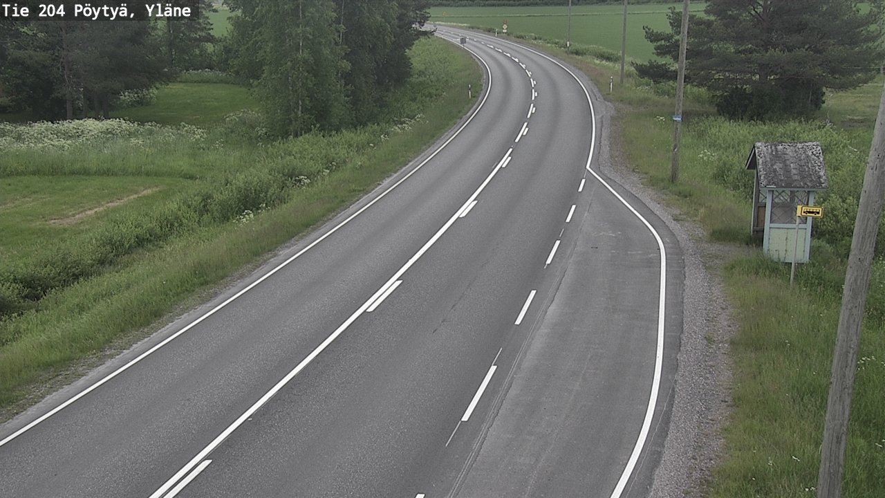 Weather Camera Image Road 204 Pöytyä, Yläne, Pöytyä, Varsinais-Suomi