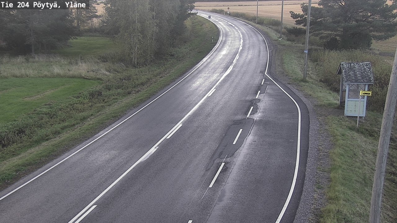 Weather Camera Image Road 204 Pöytyä, Yläne, Pöytyä, Varsinais-Suomi