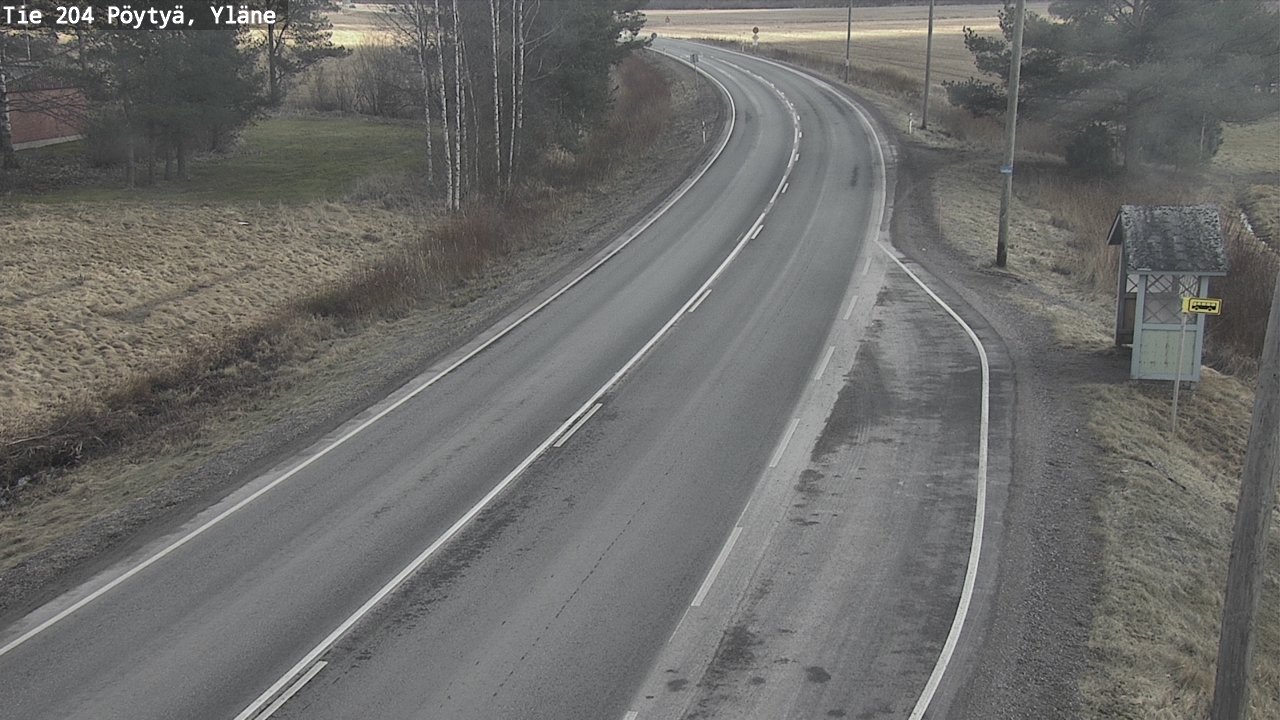 Weather Camera Image Väg 204 Pöytyä, Yläne, Pöytyä, Varsinais-Suomi