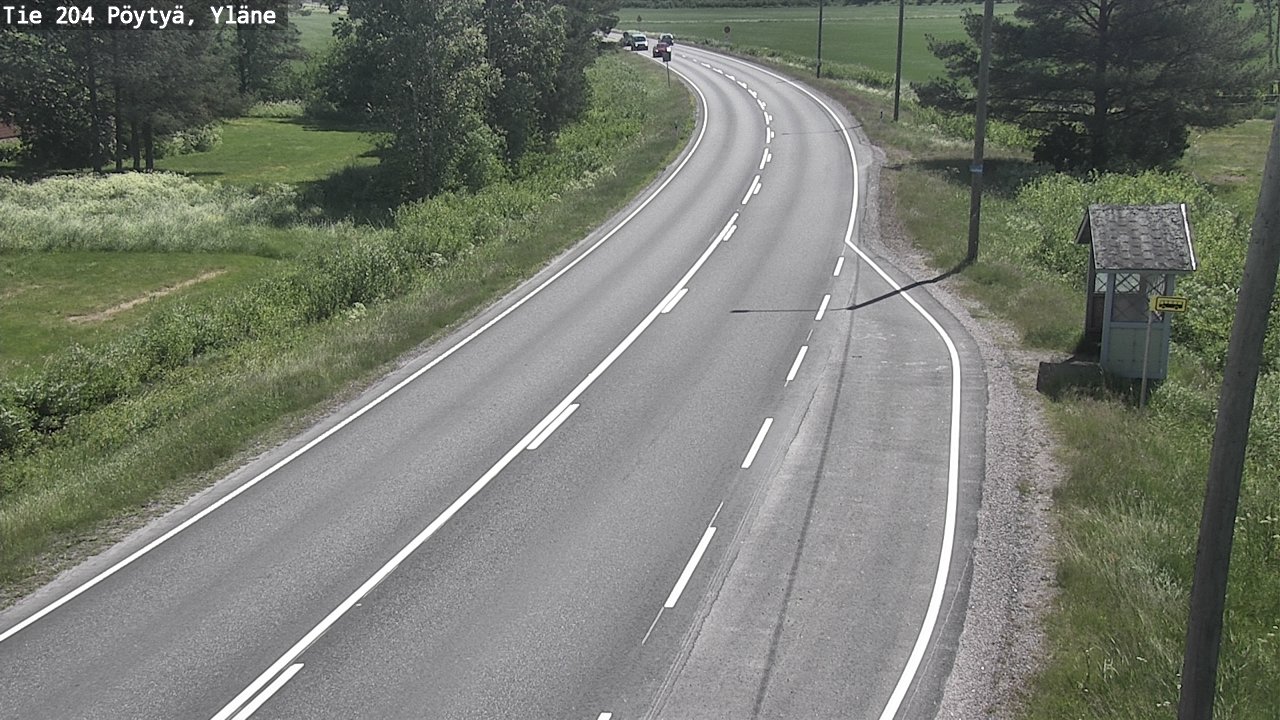 Weather Camera Image Road 204 Pöytyä, Yläne, Pöytyä, Varsinais-Suomi