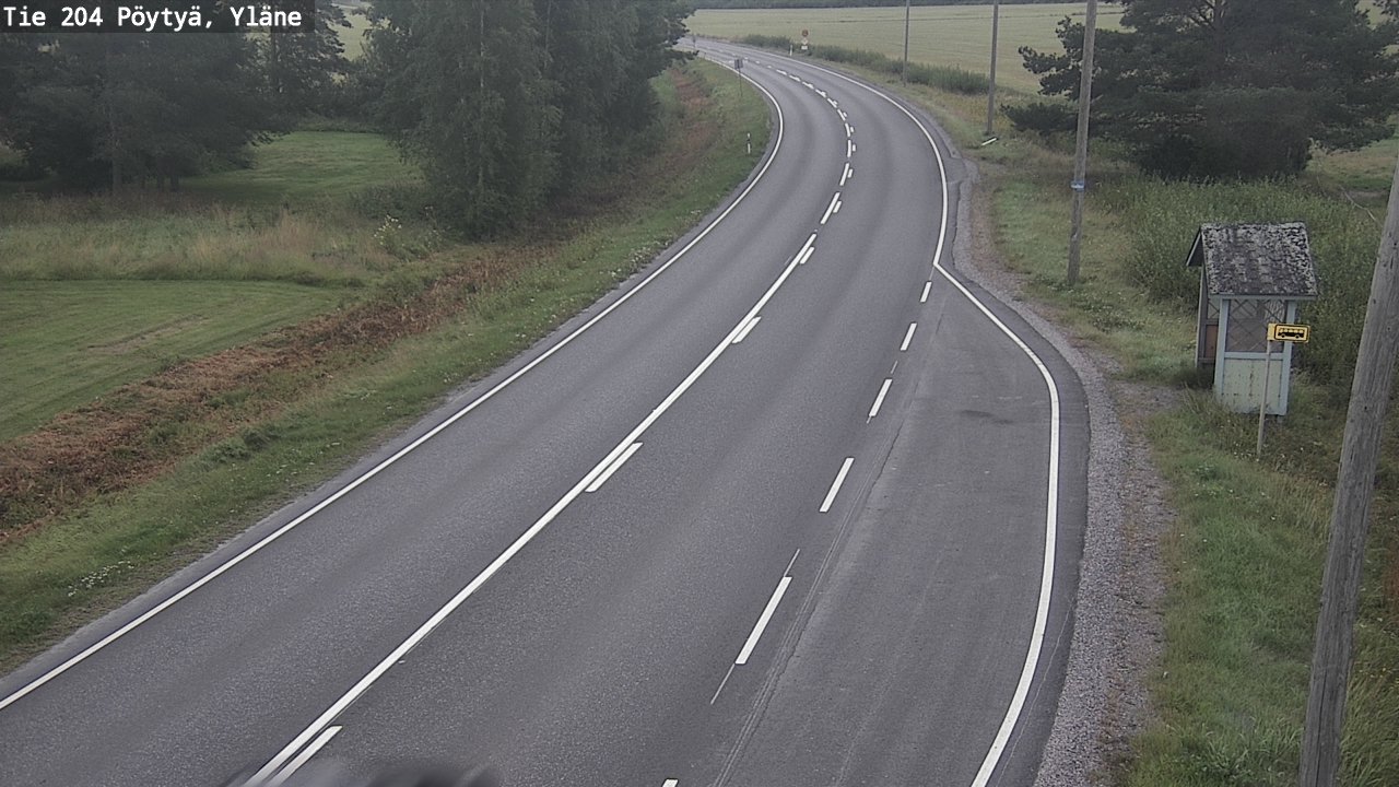 Weather Camera Image Road 204 Pöytyä, Yläne, Pöytyä, Varsinais-Suomi