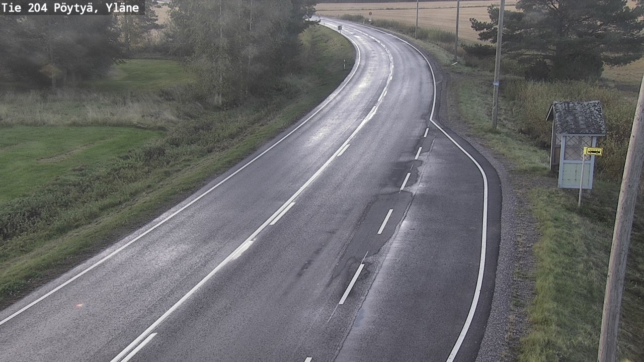 Weather Camera Image Road 204 Pöytyä, Yläne, Pöytyä, Varsinais-Suomi